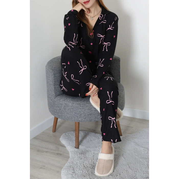 Düğmeli Süet Takım Pembekurdele - 450.1287.