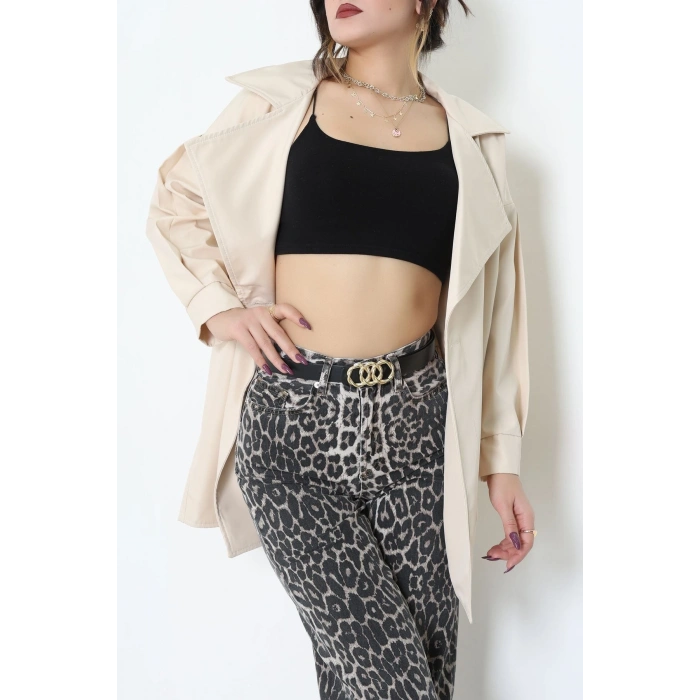 Düğmeli Trençkot Bej - 7578.179.