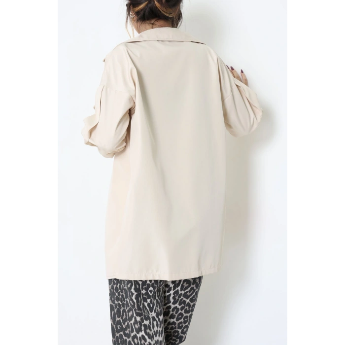 Düğmeli Trençkot Bej - 7578.179.