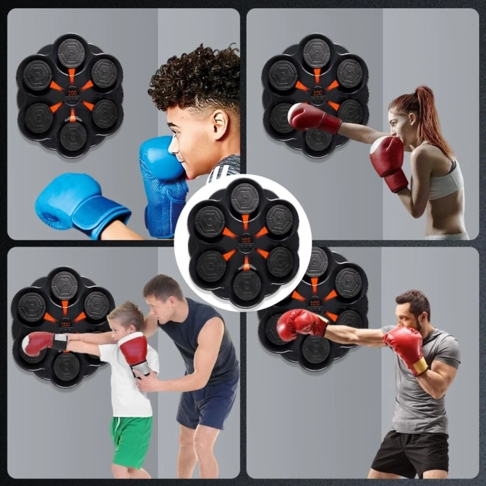 Duvar Boks Makinesi Müzikli Bluetooth Hoparlör Özellikli Led Işıklı Ritimli 9 Mod Seviye Ayarlı Box