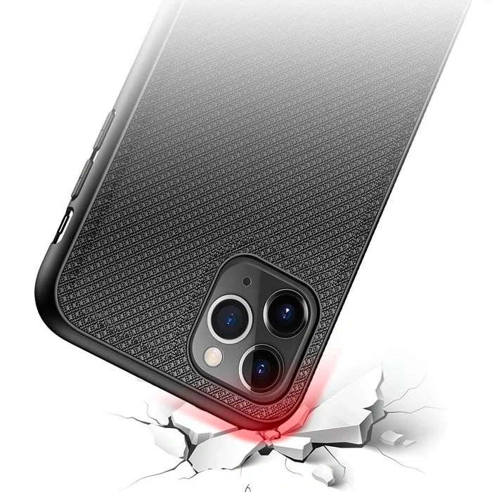 Dux Ducis Fino Serisi iPhone 11 Pro Max Kılıf Premium Dokuma Silikon Kılıf-(1903)