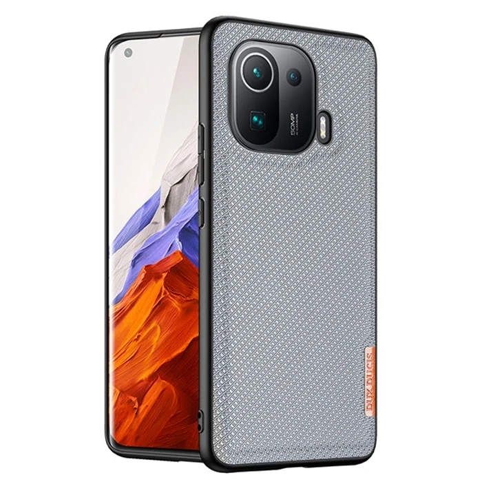 Dux Ducis Fino Serisi Xiaomi Mi 11 Pro Kılıf Premium Dokuma Silikon Kılıf-(1903)