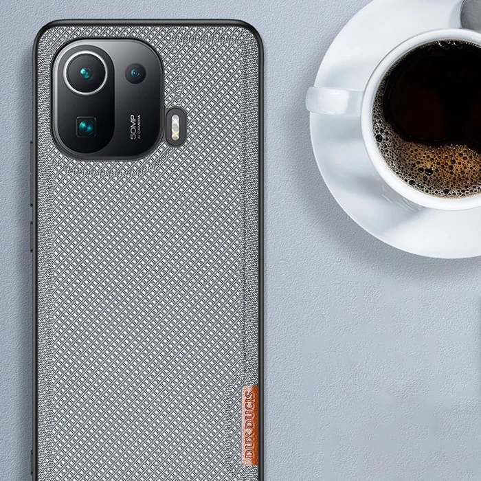 Dux Ducis Fino Serisi Xiaomi Mi 11 Pro Kılıf Premium Dokuma Silikon Kılıf-(1903)