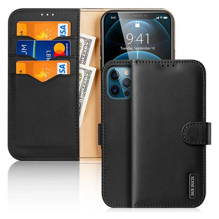 Dux Ducis iPhone 12 Pro Max Kılıf Mıknatıslı Cüzdanlı Deri Kılıf Hivo Series-(1903)