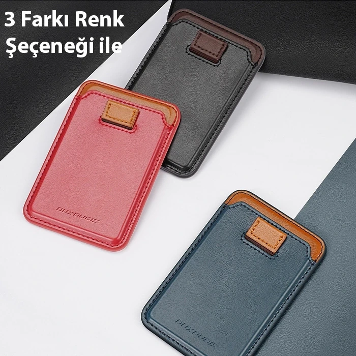 Dux Ducis İPhone 15-14-13-12ler için PU Deri Cüzdan Magsafe Kartlık Cüzdan Kılıf-(1903)