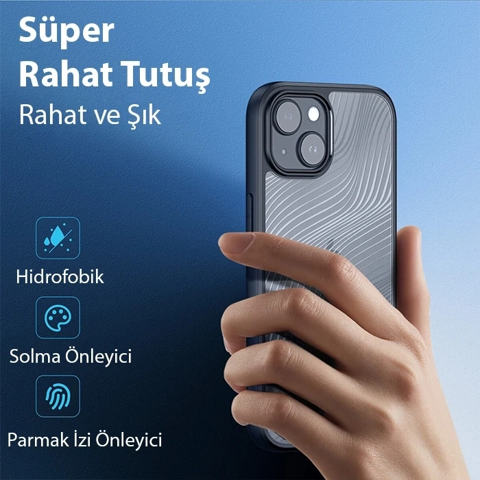 Dux Ducis iPhone 15 Plus Aimo Series Premium Buzlu Sert PC-TPU Kılıf-(1903)