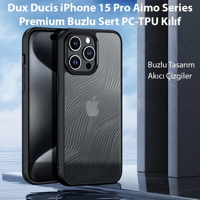 Dux Ducis iPhone 15 Pro Aimo Series Premium Buzlu Sert PC-TPU Kılıf-(1903)
