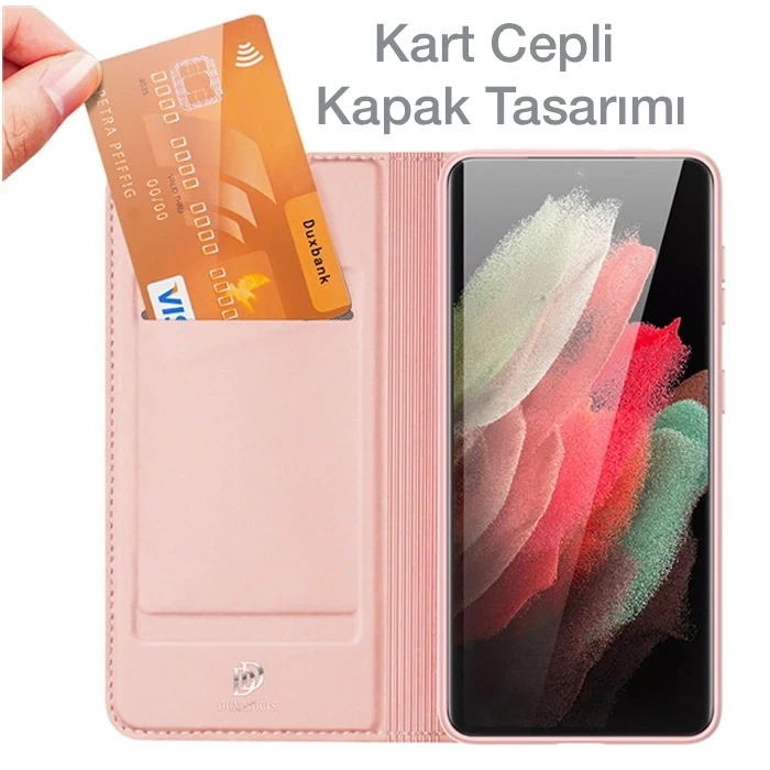 Dux Ducis SM Galaxy S21 Plus Kılıf Kapaklı Flip Cover Kılıf Skinpro Series-(1903)