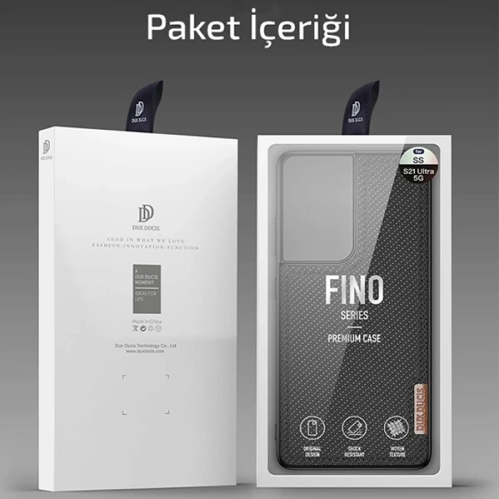 Dux Ducis Sm Galaxy S21 Ultra Kılıf  Fino Series Premium Arka Koruma Kılıf-(1903)