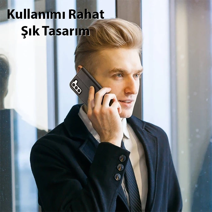 Dux Ducis SM Galaxy S23 Kılıf Mıknatıslı Cüzdanlı Deri Kılıf Hivo Series-(1903)