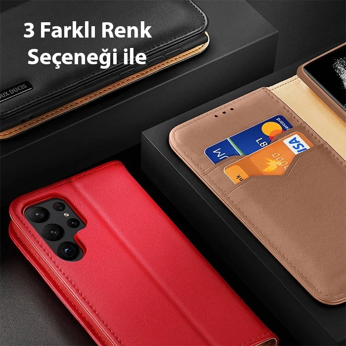 Dux Ducis SM Galaxy S23 Plus Kılıf Mıknatıslı Cüzdanlı Deri Kılıf Hivo Series-(1903)
