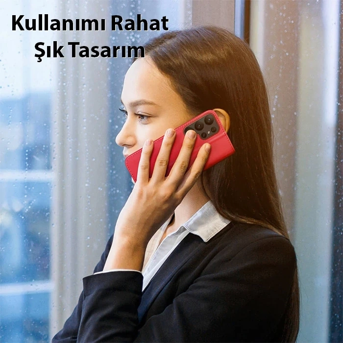 Dux Ducis SM Galaxy S23 Ultra Kılıf Mıknatıslı Cüzdanlı Deri Kılıf Hivo Series-(1903)