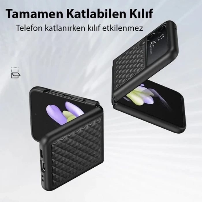 Dux Ducis Venice Series Samsung Galaxy Z Flip3 5G için Premium Deri Kılıf-(1903)