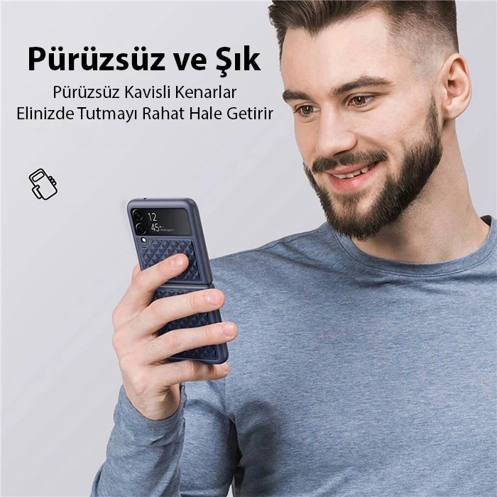 Dux Ducis Venice Series Samsung Galaxy Z Flip4 5G için Premium Deri Kılıf-(1903)