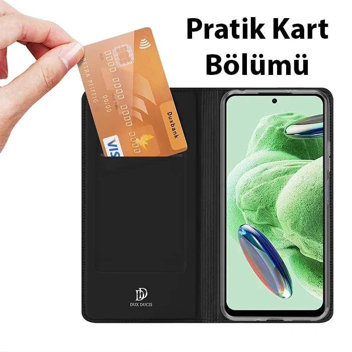 Dux Ducis Xiaomi Poco X5 Pro 5G Kılıf Skin Pro Series Flip Cover Kapaklı Kılıf-(1903)