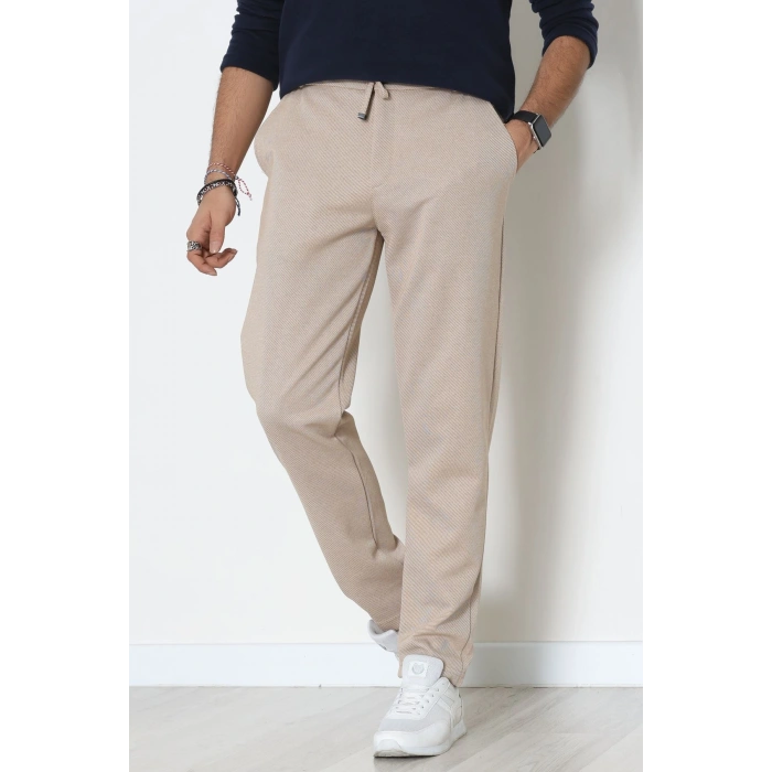 Düz Paça Diagonel Erkek Pantolon Bej - 31808.1937.