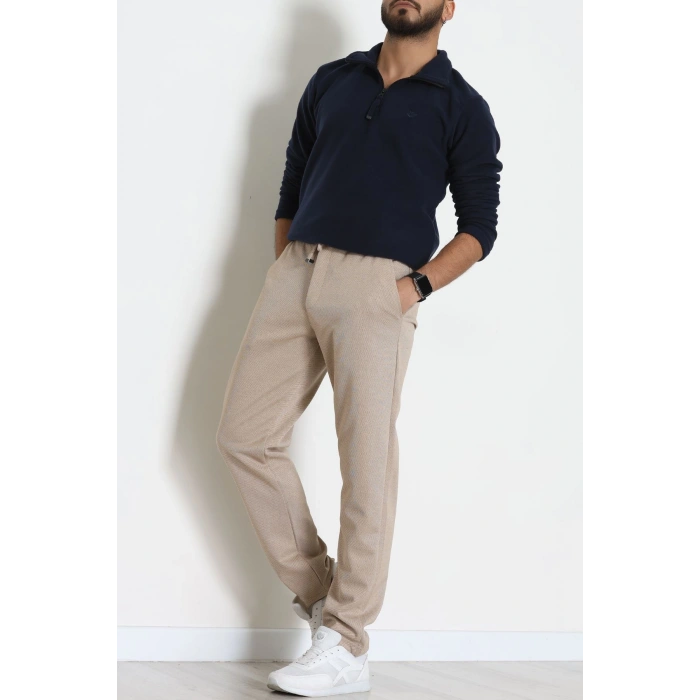 Düz Paça Diagonel Erkek Pantolon Bej - 31808.1937.