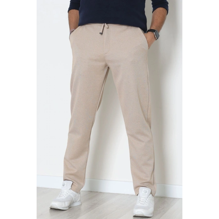 Düz Paça Diagonel Erkek Pantolon Bej - 31808.1937.