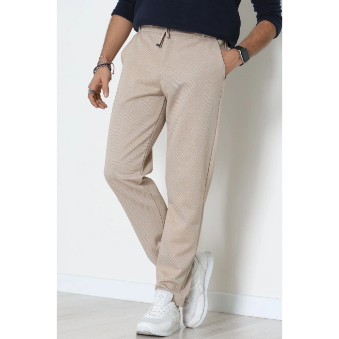 Düz Paça Diagonel Erkek Pantolon Bej - 31808.1937.
