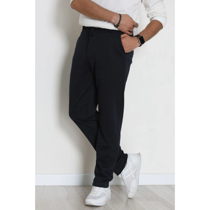 Düz Paça Diagonel Erkek Pantolon Lacivert - 31808.1937.