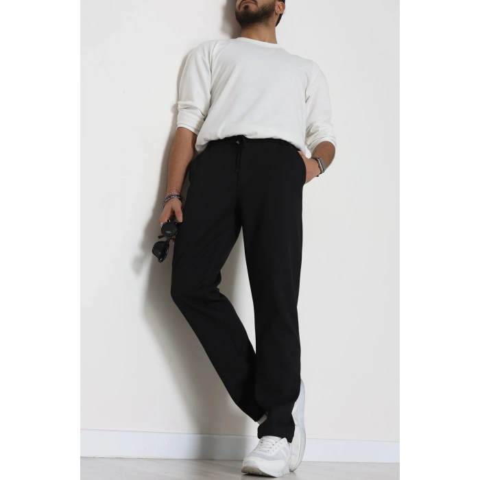 Düz Paça Diagonel Erkek Pantolon Siyah - 31808.1937.