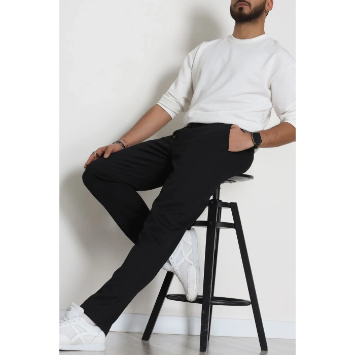 Düz Paça Diagonel Erkek Pantolon Siyah - 31808.1937.