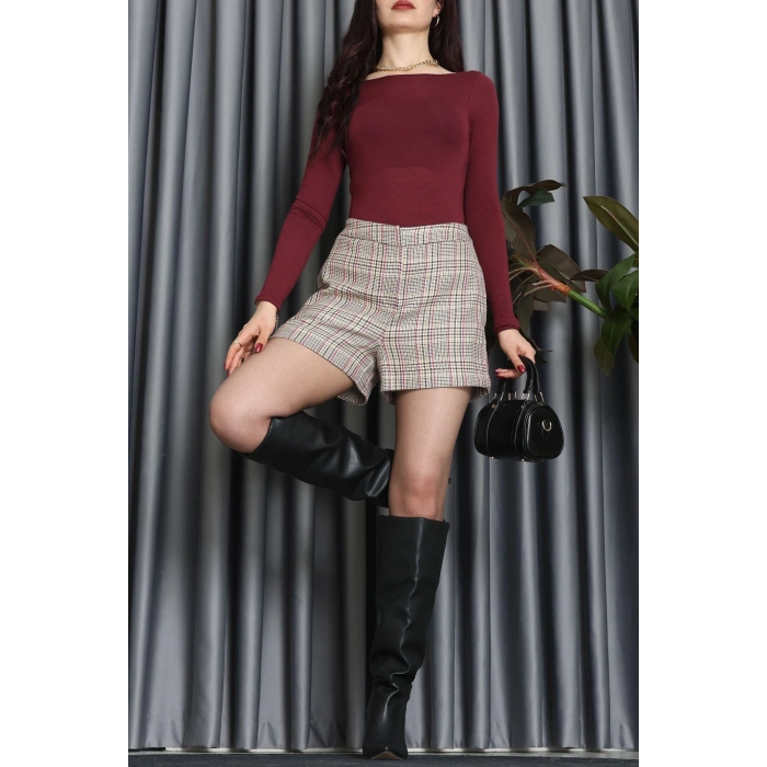 Ekose Şort Pembe - 10811.444.