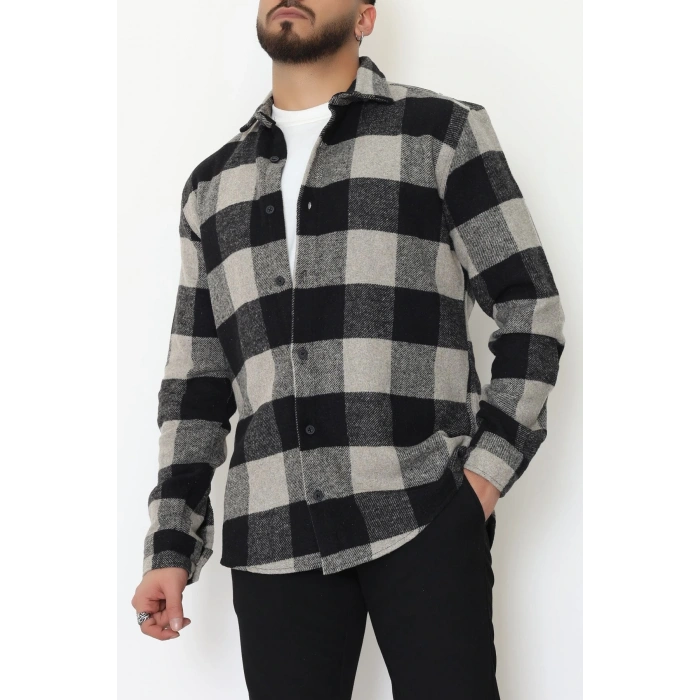 Ekoseli Erkek Oduncu Gömlek Siyahbej - 42309.2085.