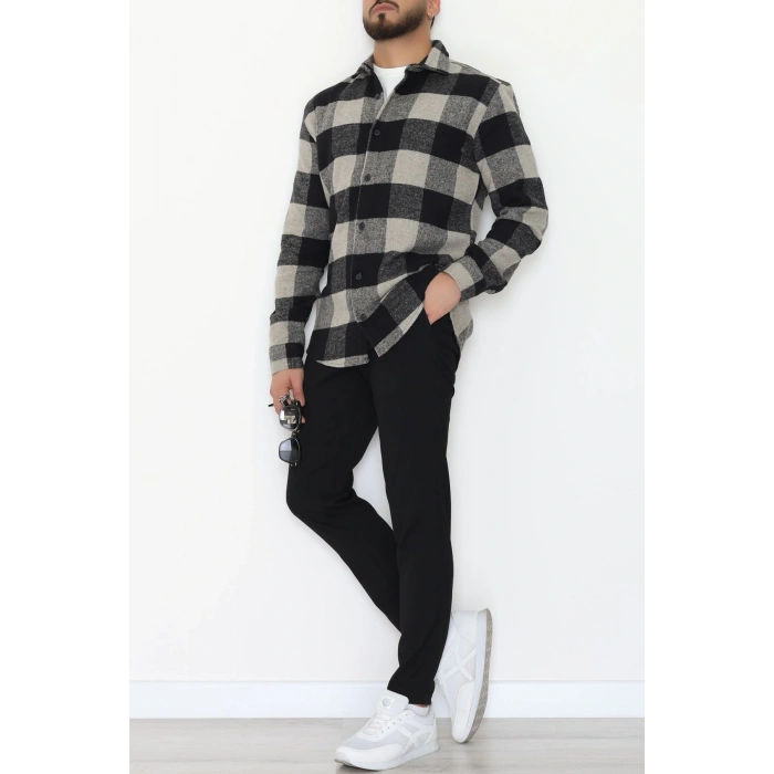 Ekoseli Erkek Oduncu Gömlek Siyahbej - 42309.2085.