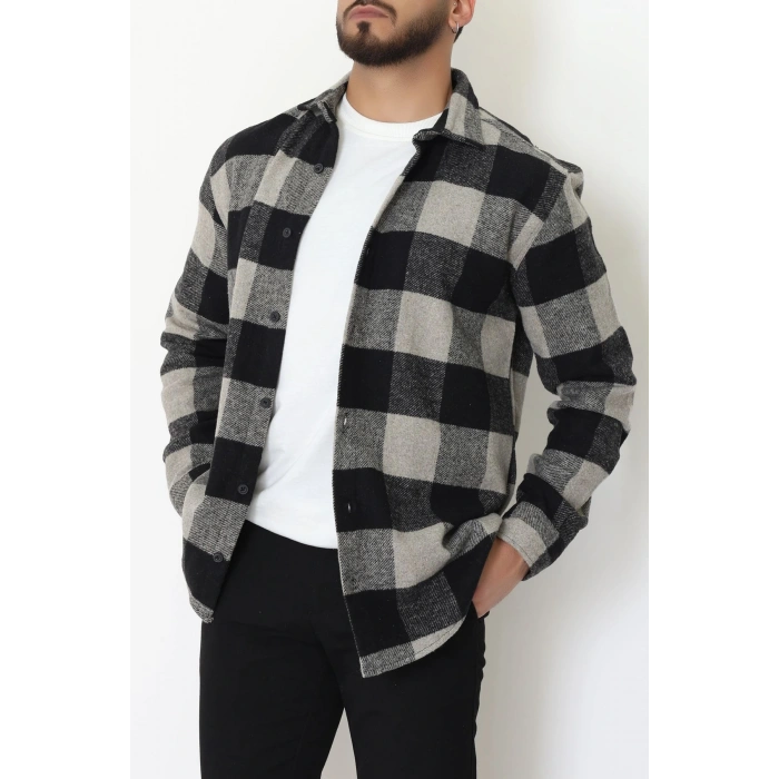 Ekoseli Erkek Oduncu Gömlek Siyahbej - 42309.2085.