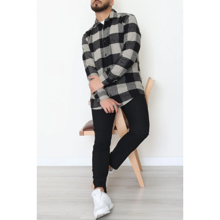 Ekoseli Erkek Oduncu Gömlek Siyahbej - 42309.2085.