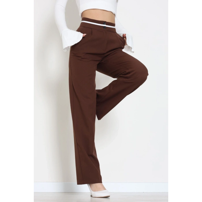 Ekstraforlu Palazzo Pantolon Kahve1 - 50054.1920.