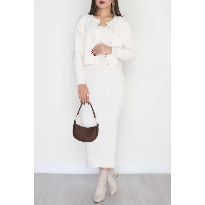 Elbise Ceket Triko Takım Latte - 3064.1577.