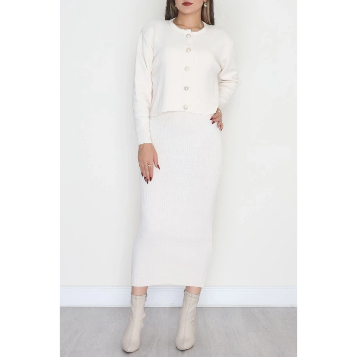 Elbise Ceket Triko Takım Latte - 3064.1577.