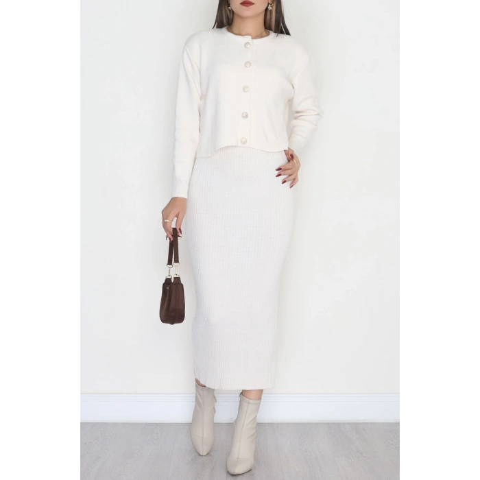 Elbise Ceket Triko Takım Latte - 3064.1577.