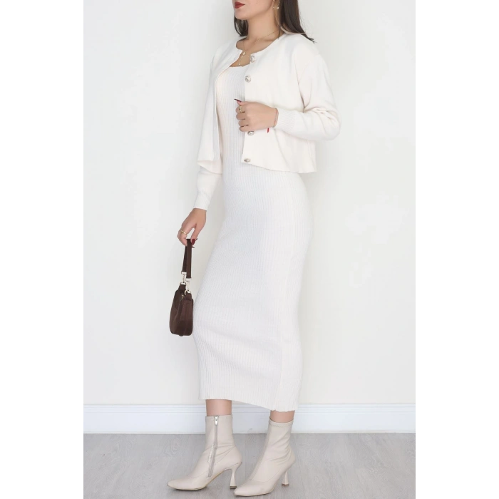 Elbise Ceket Triko Takım Latte - 3064.1577.