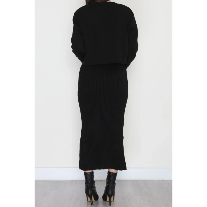 Elbise Ceket Triko Takım Siyah - 3064.1577.