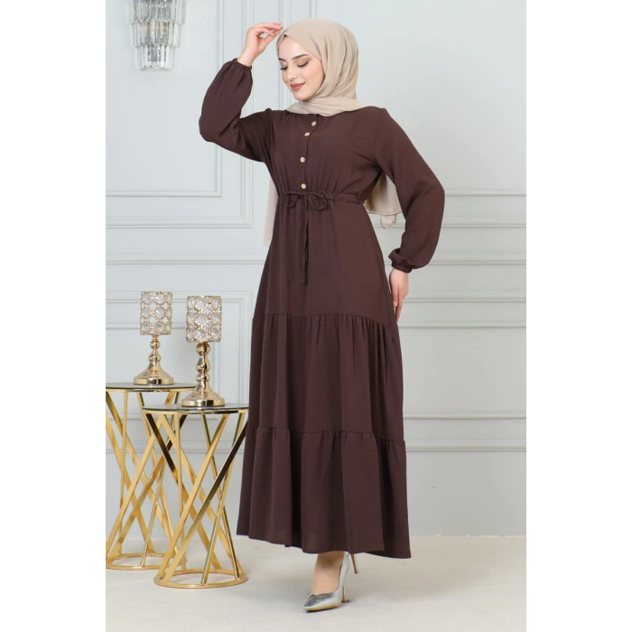 Elbise koyu kahvrengi 201