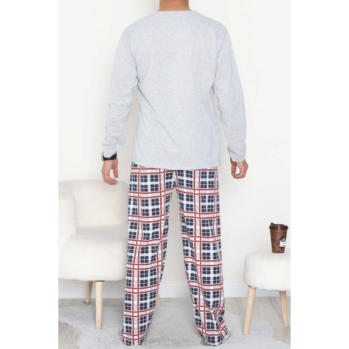 Erkek Pijama Takımı Grikırmızı - 53544.1838.