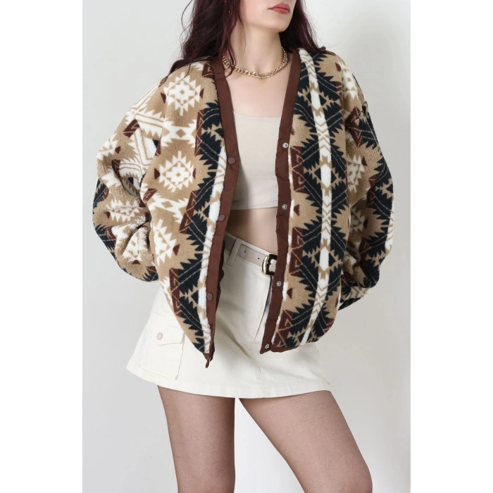 Etnik Desen Astarlı Mont Vizonkahve - 42903.1247.