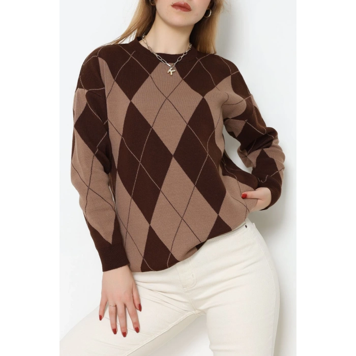 Etnik Desen Triko Kahvemocha - 3027.1577.