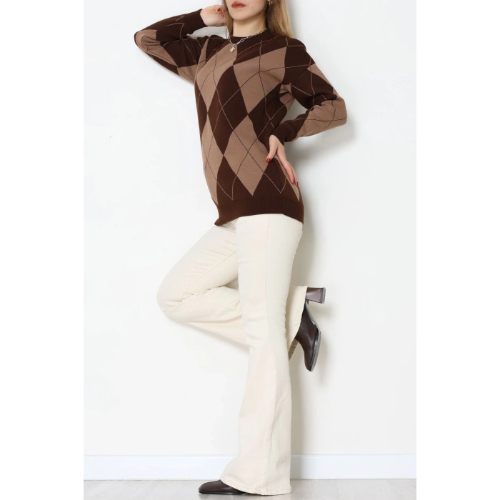 Etnik Desen Triko Kahvemocha - 3027.1577.