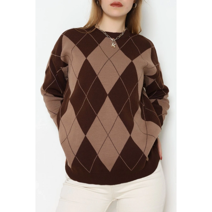 Etnik Desen Triko Kahvemocha - 3027.1577.