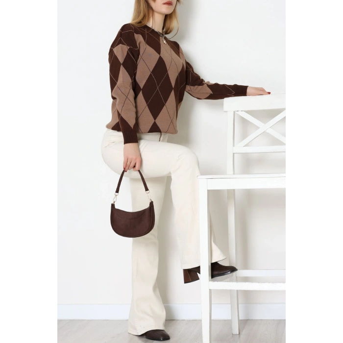 Etnik Desen Triko Kahvemocha - 3027.1577.