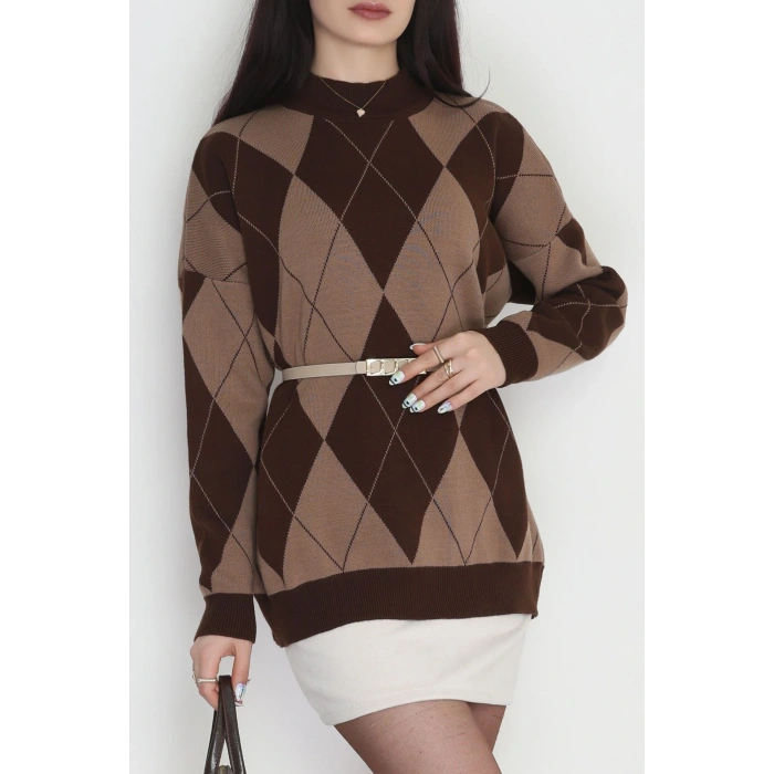 Etnik Desen Triko Kahvemocha - 3038.1577.