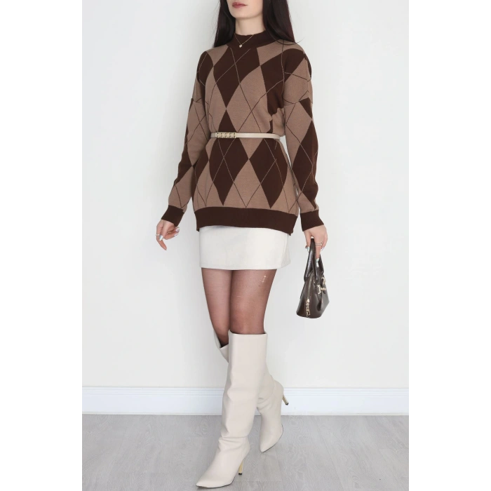 Etnik Desen Triko Kahvemocha - 3038.1577.