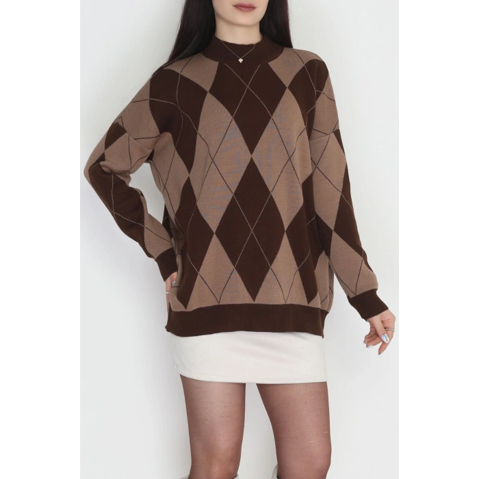 Etnik Desen Triko Kahvemocha - 3038.1577.