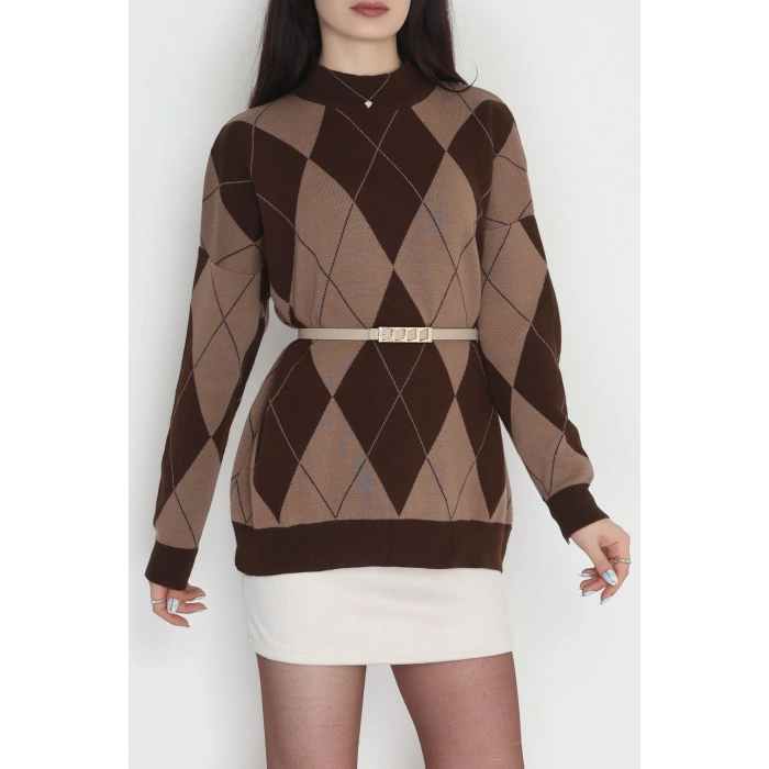 Etnik Desen Triko Kahvemocha - 3038.1577.