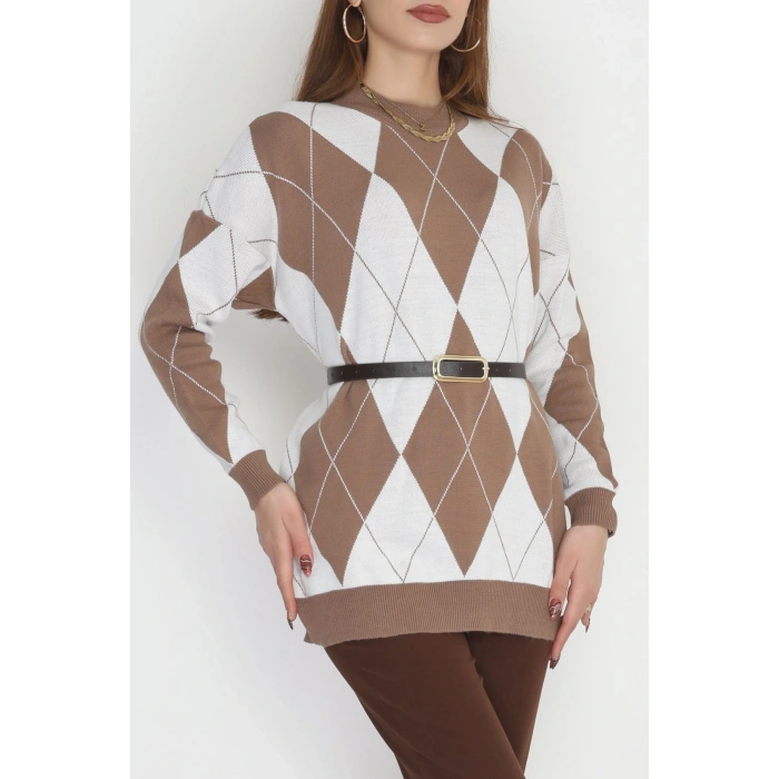 Etnik Desen Triko Mochalatte - 3038.1577.