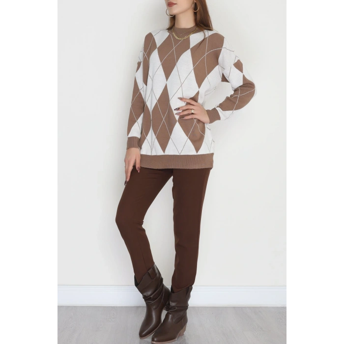 Etnik Desen Triko Mochalatte - 3038.1577.